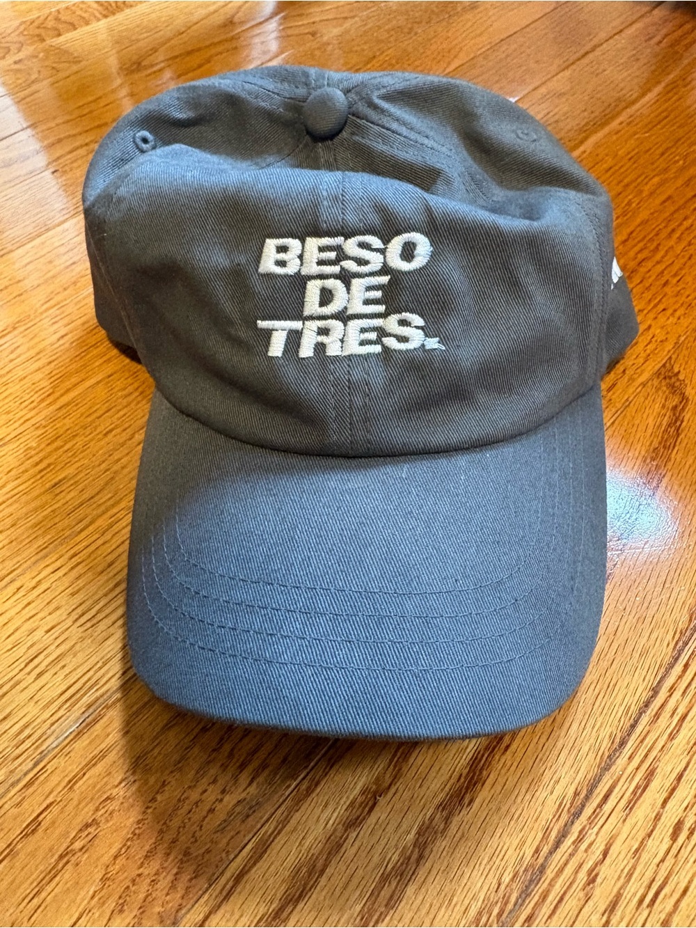 “Beso De Tres” Embroidered Dad Cap - Charcoal Gray
